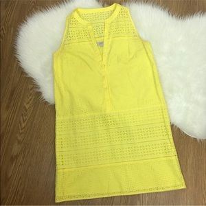Loft Yellow eyelet dress. Size 10